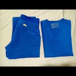 Figs Winning Blue Casma Top and Kade Pant Bundle